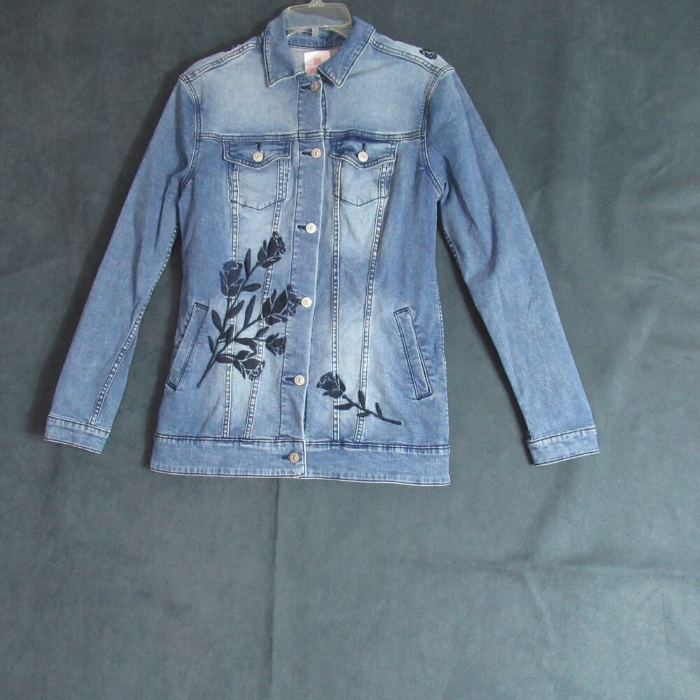 Lularoe Jacket Women Small Blue Jaxon Chambray Jean Denim Stretch Country Grunge